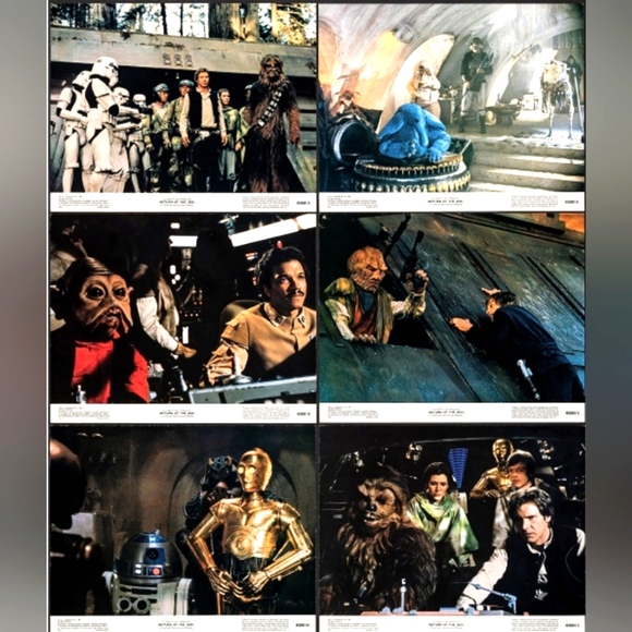 Vintage 1983 Star Wars ROTJ 7 11x14 inch lobby cards - Picture 1 of 2